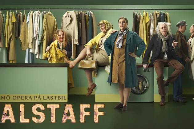 Poster för uppsättningen "Falstaff". Foto. 
